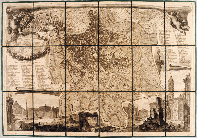 Giovan Battista Nolli, Ignazio Benedetti (inc.): Topografia di Roma