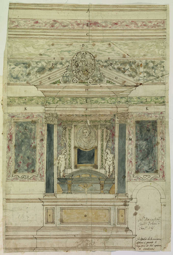 Cat. 90 (RL 11804) Monumento a Maximilian PERNSTEIN, nobile, + 1593 (con variante per il timpano)
